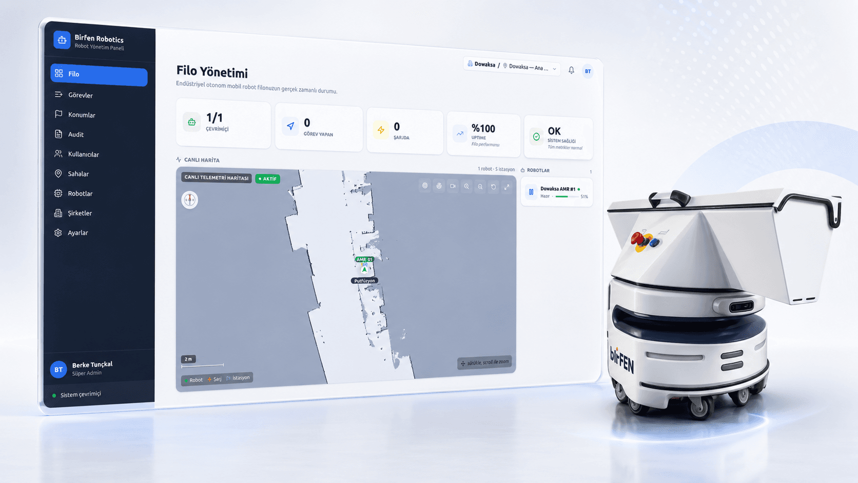 Birfen Fleet — Tüm robotlarınızı tek panelden yöneten merkezi filo yönetim sistemi